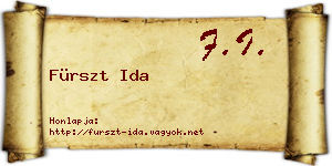 Fürszt Ida névjegykártya